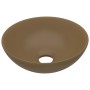 Lavabo de cuarto de baño redondo cerámica crema mate de vidaXL, Lavabos - Ref: Foro24-146985, Precio: 64,03 €, Descuento: %