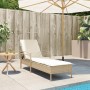 Tumbona con cojín ratán sintético beige 63x200x81 cm de , Tumbonas - Ref: Foro24-368303, Precio: 164,87 €, Descuento: %