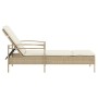 Tumbona con cojín ratán sintético beige 63x200x81 cm de , Tumbonas - Ref: Foro24-368303, Precio: 164,87 €, Descuento: %