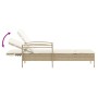 Tumbona con cojín ratán sintético beige 63x200x81 cm de , Tumbonas - Ref: Foro24-368303, Precio: 164,87 €, Descuento: %