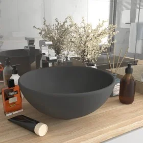 Matte dark gray round ceramic luxury washbasin 32.5x14 cm by vidaXL, Sinks - Ref: Foro24-146972, Price: 59,54 €, Discount: %