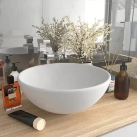 Luxury round matte white ceramic sink 32.5x14 cm by vidaXL, Sinks - Ref: Foro24-146965, Price: 96,11 €, Discount: %