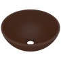 Lavabo de lujo redondo cerámica marrón oscuro mate 32,5x14 cm de vidaXL, Lavabos - Ref: Foro24-146973, Precio: 48,82 €, Descu...