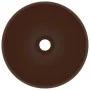 Lavabo de lujo redondo cerámica marrón oscuro mate 32,5x14 cm de vidaXL, Lavabos - Ref: Foro24-146973, Precio: 48,23 €, Descu...