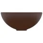 Lavabo de lujo redondo cerámica marrón oscuro mate 32,5x14 cm de vidaXL, Lavabos - Ref: Foro24-146973, Precio: 48,23 €, Descu...