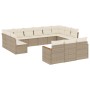 Set sofás de jardín con cojines 13 pzas ratán sintético beige en Conjuntos de jardín | Comprar online en Foru.es