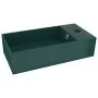 Lavabo con rebosadero cerámica verde oscuro de vidaXL, Lavabos - Ref: Foro24-146992, Precio: 77,03 €, Descuento: %
