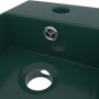 Lavabo con rebosadero cerámica verde oscuro de vidaXL, Lavabos - Ref: Foro24-146992, Precio: 82,58 €, Descuento: %