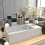 Lavabo con rebosadero cerámica blanco mate de vidaXL, Lavabos - Ref: Foro24-146987, Precio: 81,37 €, Descuento: %