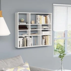 White plywood wall shelf 90x16x78 cm by vidaXL, Shelves and shelves - Ref: Foro24-802939, Price: 49,67 €, Discount: %