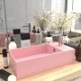 Lavabo con rebosadero cerámica rosa mate de vidaXL, Lavabos - Ref: Foro24-146988, Precio: 91,32 €, Descuento: %