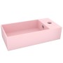 Lavabo con rebosadero cerámica rosa mate de vidaXL, Lavabos - Ref: Foro24-146988, Precio: 93,10 €, Descuento: %