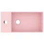 Lavabo con rebosadero cerámica rosa mate de vidaXL, Lavabos - Ref: Foro24-146988, Precio: 93,10 €, Descuento: %