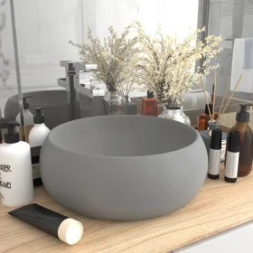 Lavabo de lujo redondo cerámica gris claro mate 40x15 cm de vidaXL, Lavabos - Ref: Foro24-147004, Precio: 59,83 €, Descuento: %
