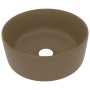 Lavabo de lujo redondo cerámica crema mate 40x15 cm de vidaXL, Lavabos - Ref: Foro24-147018, Precio: 71,77 €, Descuento: %