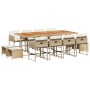 Set comedor de jardín con cojines 13 pzas ratán sintético beige de , Conjuntos de jardín - Ref: Foro24-3278115, Precio: 646,2...