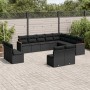 Set de sofás de jardín 12 piezas cojines ratán sintético negro en Conjuntos de jardín | Comprar online en Foru.es