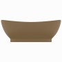 Lavabo lujoso con rebosadero cerámica crema mate 58,5x39 cm de vidaXL, Lavabos - Ref: Foro24-146941, Precio: 86,66 €, Descuen...