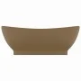 Luxuriöses Waschbecken mit Überlauf aus mattcremefarbener Keramik, 58,5 x 39 cm von vidaXL, Sinkt - Ref: Foro24-146941, Preis...