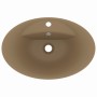 Lavabo lujoso con rebosadero cerámica crema mate 58,5x39 cm de vidaXL, Lavabos - Ref: Foro24-146941, Precio: 86,66 €, Descuen...