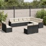 Set de sofás de jardín 12 piezas cojines ratán sintético negro en Conjuntos de jardín | Comprar online en Foru.es