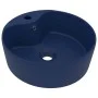 Lavabo lujo con rebosadero cerámica azul oscuro mate 36x13 cm de vidaXL, Lavabos - Ref: Foro24-147034, Precio: 64,35 €, Descu...