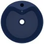 Lavabo lujo con rebosadero cerámica azul oscuro mate 36x13 cm de vidaXL, Lavabos - Ref: Foro24-147034, Precio: 64,35 €, Descu...