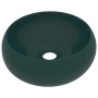 Lavabo de lujo redondo cerámica verde oscuro mate 40x15 cm de vidaXL, Lavabos - Ref: Foro24-147003, Precio: 82,12 €, Descuent...