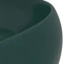 Matte dark green round ceramic luxury washbasin 40x15 cm by vidaXL, Sinks - Ref: Foro24-147003, Price: 80,77 €, Discount: %