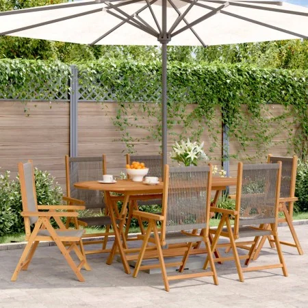 Sillas de jardín reclinables 6 uds madera maciza acacia gris de , Sillas de jardín - Ref: Foro24-3214533, Precio: 492,20 €, D...
