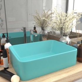 Lavabo de lujo cerámica verde claro mate 41x30x12 cm de vidaXL, Lavabos - Ref: Foro24-147046, Precio: 61,87 €, Descuento: %