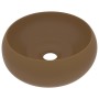 Lavabo de lujo redondo cerámica crema mate 40x15 cm de vidaXL, Lavabos - Ref: Foro24-147007, Precio: 70,97 €, Descuento: %