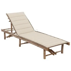 Garden lounger with bamboo cushion by , Loungers - Ref: Foro24-3061635, Price: 211,10 €, Discount: %