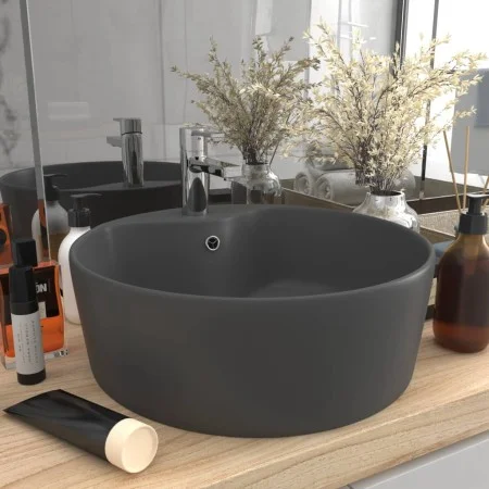 Luxurious sink with matte dark gray ceramic overflow 36x13 cm by vidaXL, Sinks - Ref: Foro24-147038, Price: 59,67 €, Discount: %