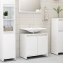 Armario de baño madera contrachapada blanco brillo 60x33x61 cm de vidaXL, Muebles de baño - Ref: Foro24-802648, Precio: 49,14...