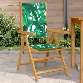 Sillas de jardín 2 uds madera acacia y tela estampado de hojas de , Sillas de jardín - Ref: Foro24-367661, Precio: 151,42 €, ...