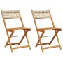 Sillas de bistró 2 uds madera maciza de acacia ratán PE beige de , Sillas de jardín - Ref: Foro24-367677, Precio: 88,54 €, De...