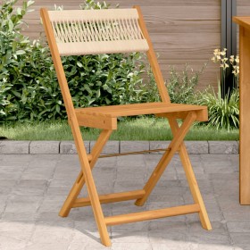 Sillas bistró 2 uds madera maciza acacia y polipropileno beige de , Sillas de jardín - Ref: Foro24-367680, Precio: 97,74 €, D...