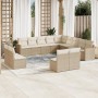 Set sofás de jardín con cojines 13 pzas ratán sintético beige en Conjuntos de jardín | Comprar online en Foru.es