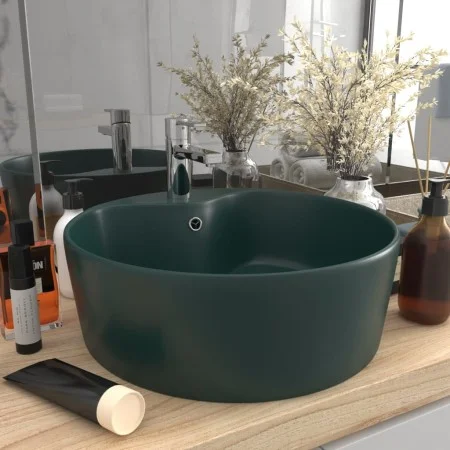 Luxury washbasin with matte dark green ceramic overflow 36x13 cm by vidaXL, Sinks - Ref: Foro24-147036, Price: 59,75 €, Disco...