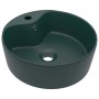 Lavabo lujo con rebosadero cerámica verde oscuro mate 36x13 cm de vidaXL, Lavabos - Ref: Foro24-147036, Precio: 60,68 €, Desc...