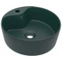 Luxury washbasin with matte dark green ceramic overflow 36x13 cm by vidaXL, Sinks - Ref: Foro24-147036, Price: 59,75 €, Disco...