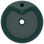 Lavabo lujo con rebosadero cerámica verde oscuro mate 36x13 cm de vidaXL, Lavabos - Ref: Foro24-147036, Precio: 60,68 €, Desc...