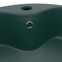 Lavabo lujo con rebosadero cerámica verde oscuro mate 36x13 cm de vidaXL, Lavabos - Ref: Foro24-147036, Precio: 60,68 €, Desc...