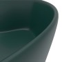 Lavabo lujo con rebosadero cerámica verde oscuro mate 36x13 cm de vidaXL, Lavabos - Ref: Foro24-147036, Precio: 60,68 €, Desc...