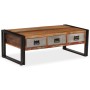 Mesa de centro 3 cajones madera maciza reciclada 100x50x35 cm en Mesas de centro | Comprar online en Foru.es