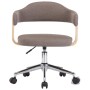 Silla de oficina giratoria de madera curvada y tela gris taupe de vidaXL, Sillas de oficina - Ref: Foro24-3054841, Precio: 15...