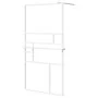 Mampara ducha con estante vidrio ESG y aluminio blanco 115x195cm de , Paredes y mamparas de ducha - Ref: Foro24-3185510, Prec...