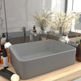 Lavabo de lujo cerámica gris claro mate 41x30x12 cm de vidaXL, Lavabos - Ref: Foro24-147048, Precio: 60,37 €, Descuento: %