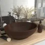 Matte dark brown ceramic oval luxury washbasin 40x33 cm by vidaXL, Sinks - Ref: Foro24-146929, Price: 55,30 €, Discount: %
